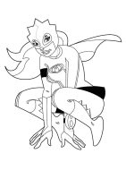 A coloring page of mega mindy